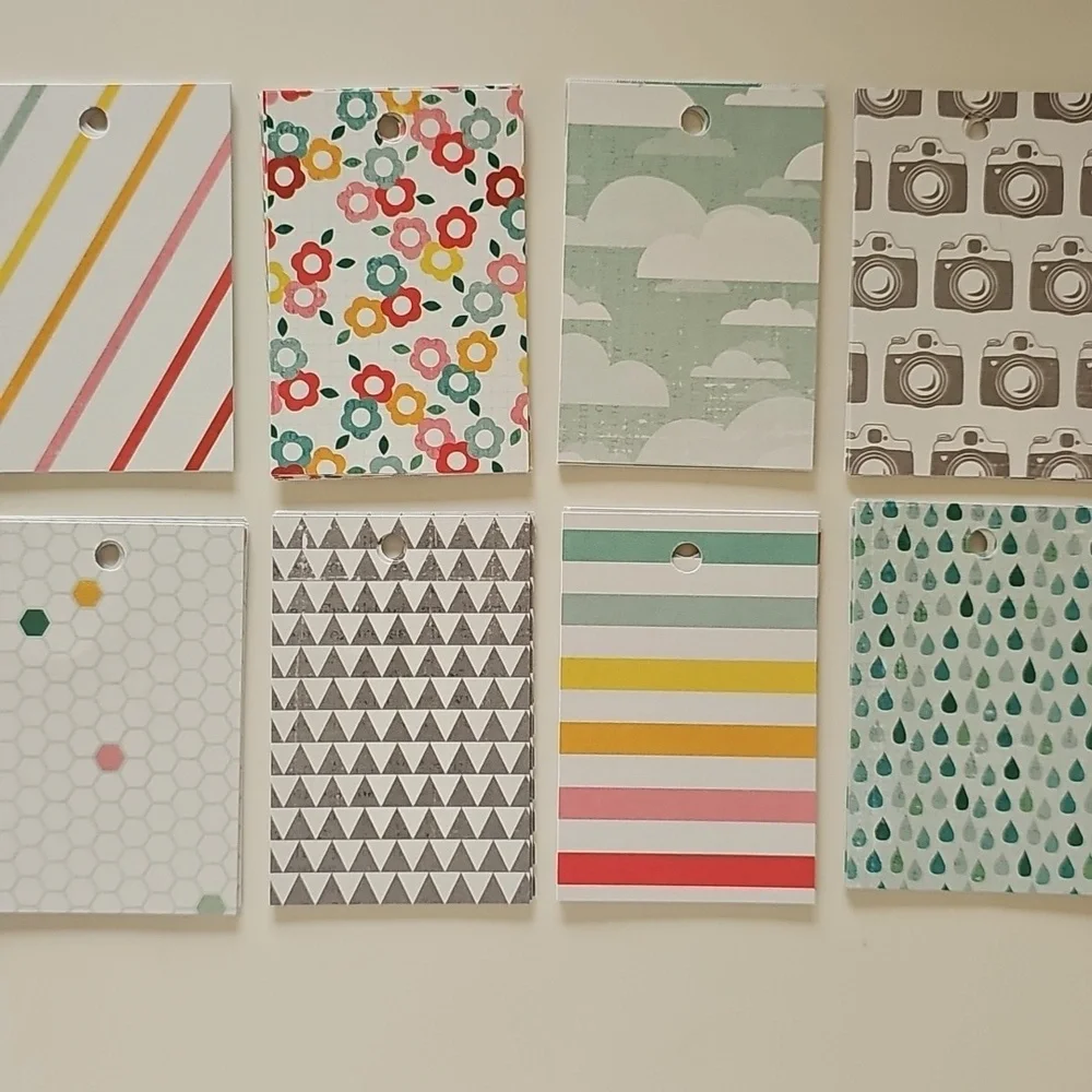 48 Colorful Spring Theme Cardstock Hand Cut Gift Tag Set